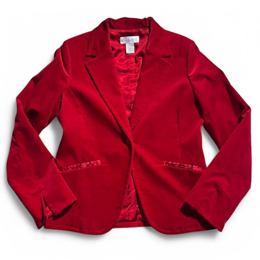 STUNNING flawless vintage Marshall Field’s velvet blazer in red-pink - 12